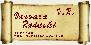 Varvara Raduški vizit kartica